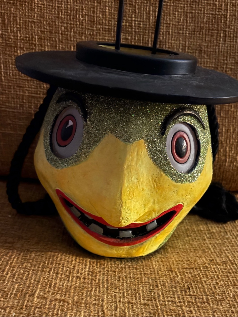 Vintage Style Witches Head Votive Candle Holder or Candy Caddie